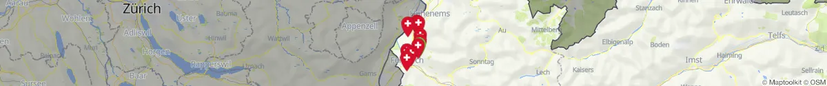 Kartenansicht für Apotheken-Notdienste in der Nähe von Sulz (Feldkirch, Vorarlberg)